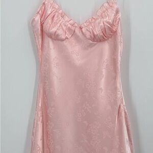 Elegant Pink Satin Nightgown